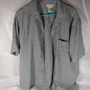 Natural Issue Men's Shirt M Black Short Sleeve Button Up Boho Pocket Casual CC